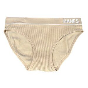 Hanes Womens Size Medium Panty Bikini Ribbed Seamless Beige New Without Tags